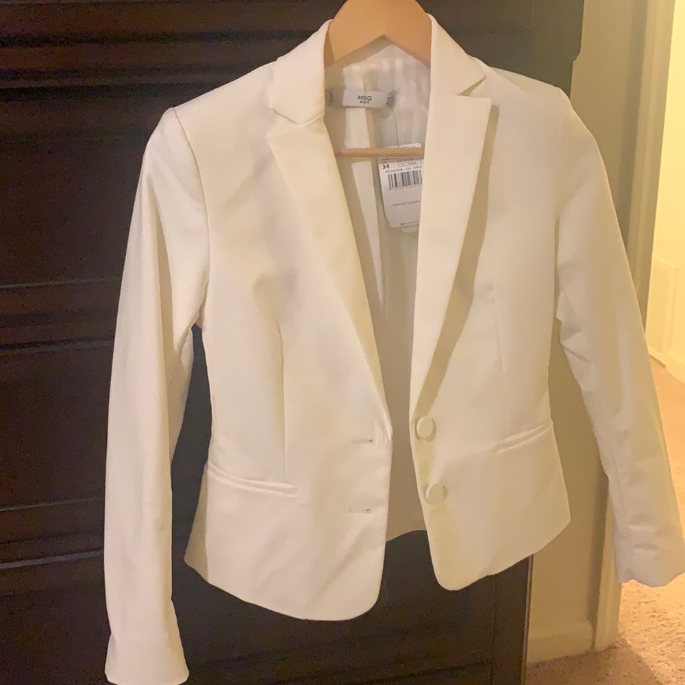 Mango white blazer